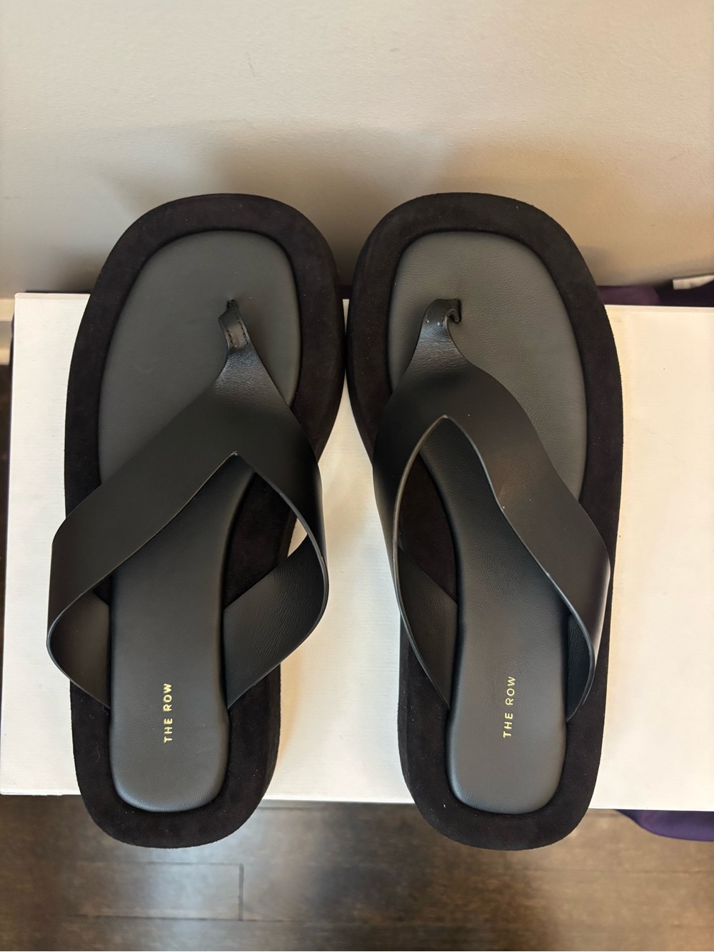 The Row Black Leather Ginza Sandals - Platform - Picture 3 of 6
